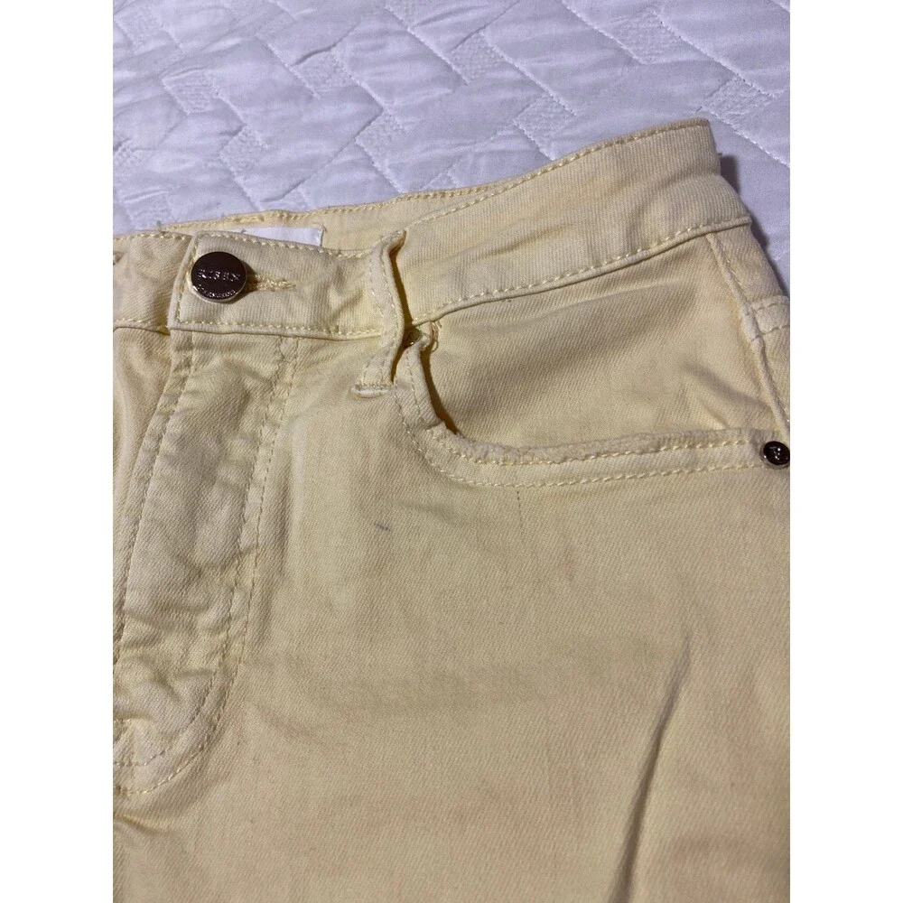 RISEN shorts yellow shorts womens jean shorts stretchy sun butter risen jeans sm